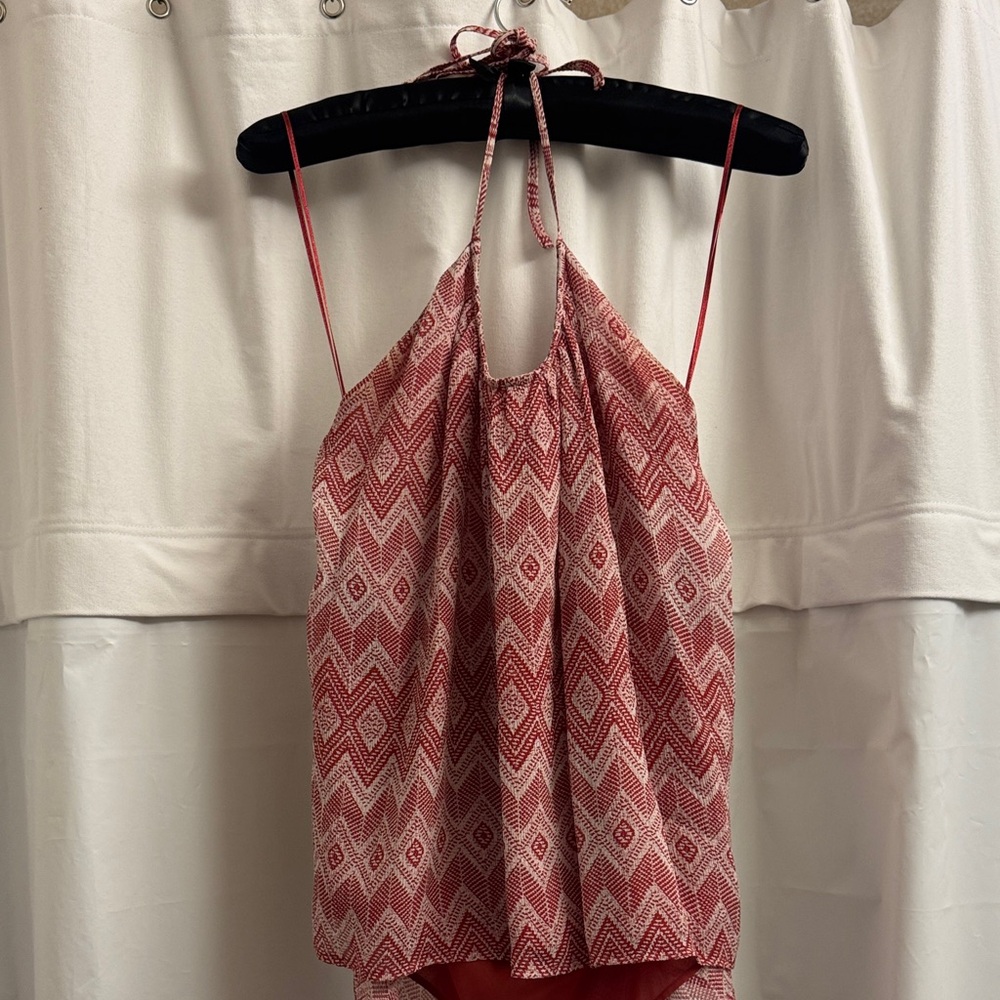 Joie Silk Terracotta Patterned Halter Cami Top – Size S